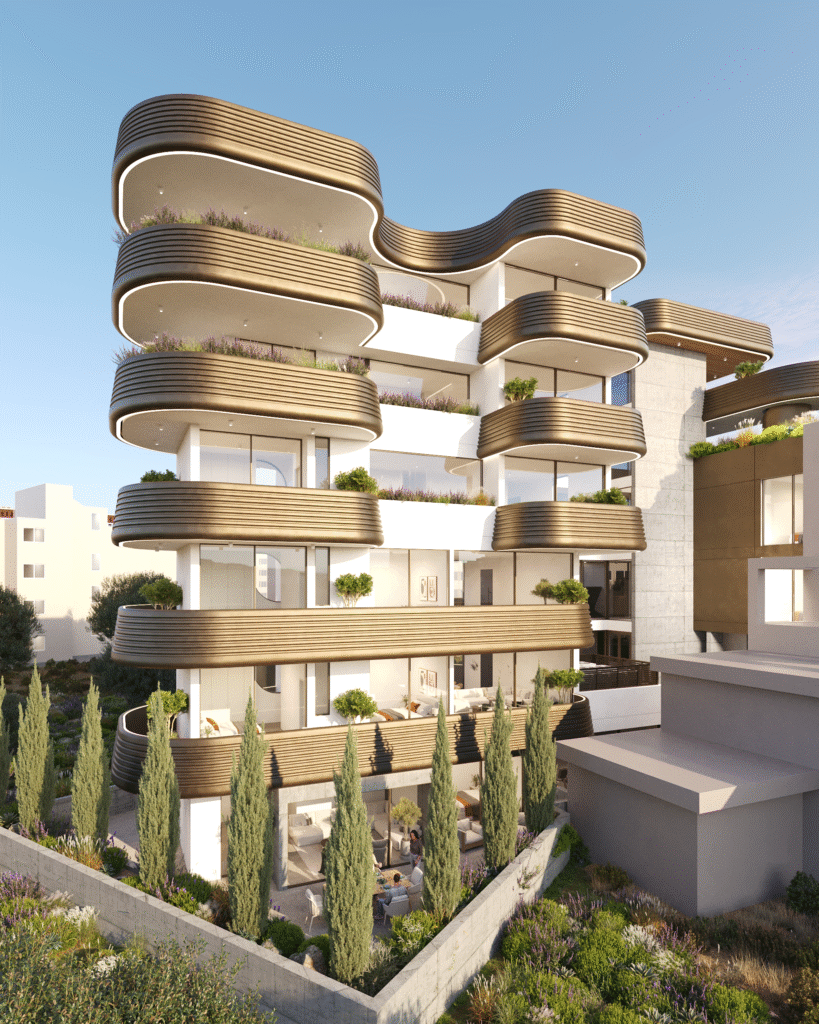 Modern Luxury 2-bedroom 3-bedroom apartment in Infinity Paphos – covered veranda sea view city view