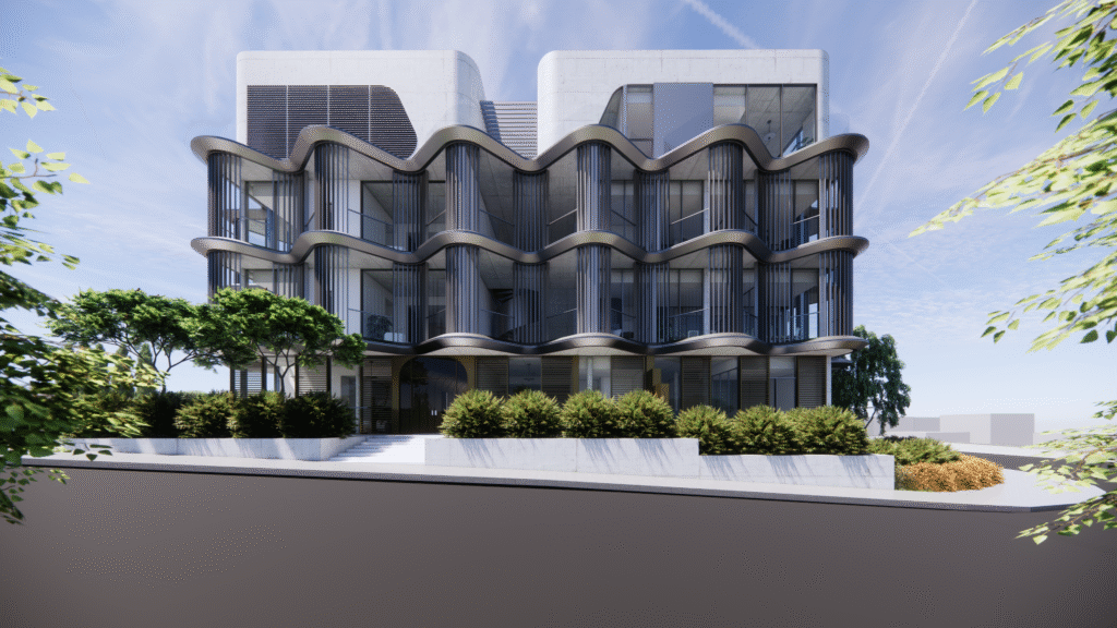 Exterior of Paramount Apartments in Paphos, modern luxury development near AUB and Paphos Stadium
