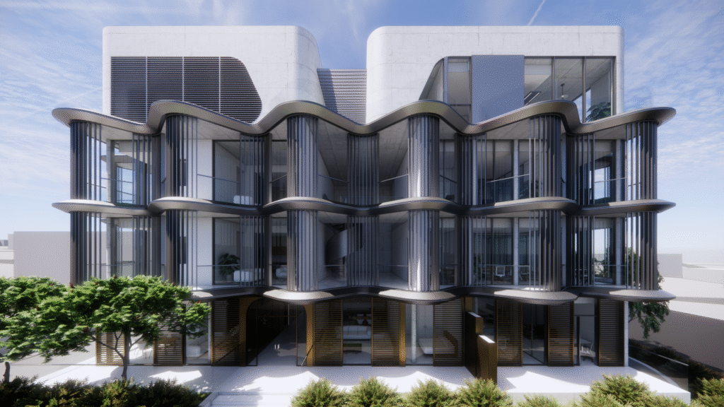 Exterior of Paramount Apartments in Paphos, modern luxury development near AUB and Paphos Stadium