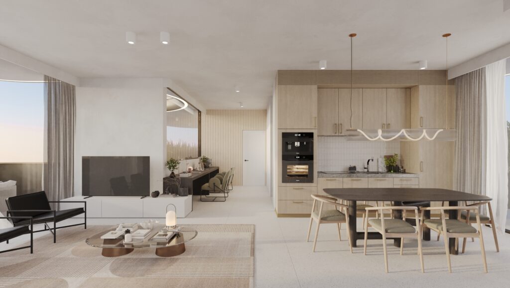 Modern Luxury 2-bedroom 3-bedroom apartment in Infinity Paphos – covered veranda sea view city view