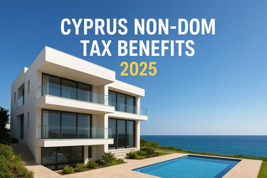 Luxury apartment in Paphos, Cyprus overlooking the sea at sunset, representing Cyprus Non-Dom tax benefits and expat financial advantages